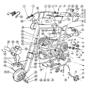 Main Frame Diagram and Parts List for PP4680  Power Wheels Ride-On Cars
